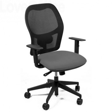 sedia ufficio grigia in similpelle girevole modello HUBBLE