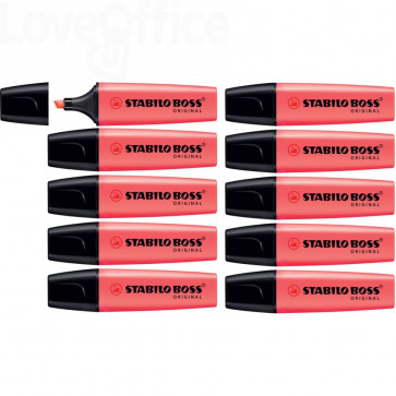 478 Evidenziatori Stabilo Boss Original - Rosso - 2-5 mm (conf.10) 10.37 -  Cancelleria e Penne - LoveOffice®