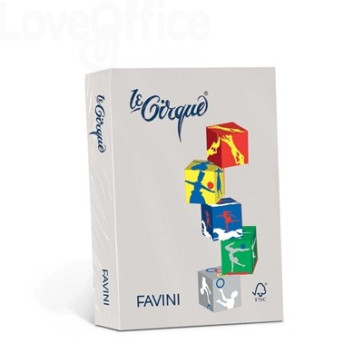 Risma carta colorata Le Cirque Favini - A4 - 80 g/m² - Grigio (risma da 500 fogli)