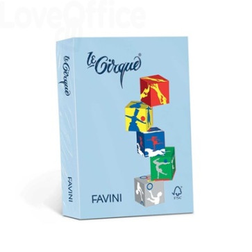 Risma carta colorata Le Cirque Favini - A4 - 80 g/m² - Azzurro (risma da 500 fogli)