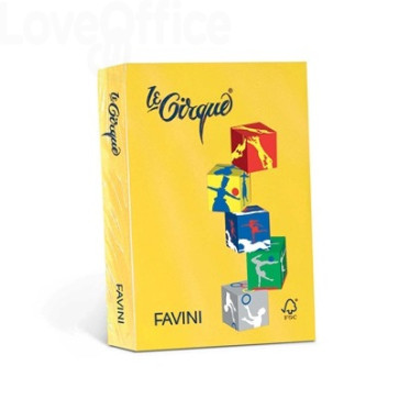 Risma carta colorata Le Cirque Favini - A4 - 80 g/m² - Giallo zolfo (risma da 500 fogli)