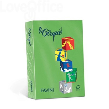 Risma carta colorata Le Cirque Favini - A4 - 80 g/m² - Verde prato (risma da 500 fogli)