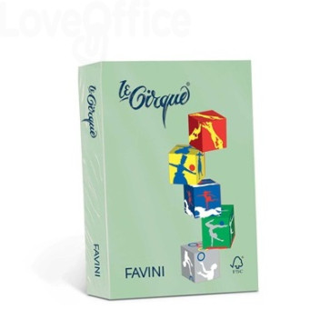 Risma carta colorata Le Cirque Favini - A4 - 80 g/m² - Verde (risma da 500 fogli)