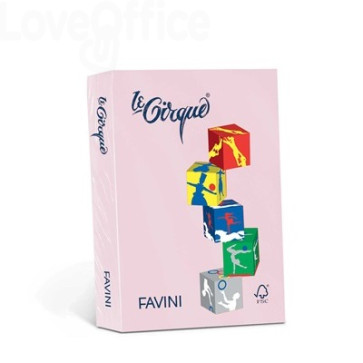 Risma carta colorata Le Cirque Favini - A4 - 80 g/m² - Rosa (risma da 500 fogli)
