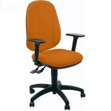 sedia ufficio girevole arancio in polipropilene