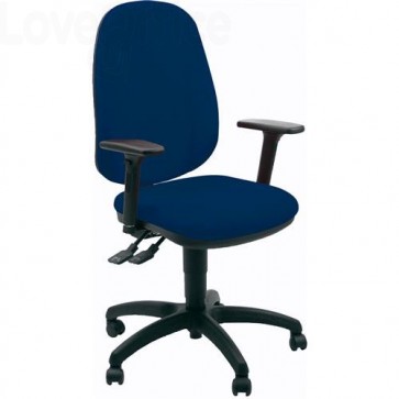 sedia ufficio girevole blu con tessuto ignifugo modello gigi