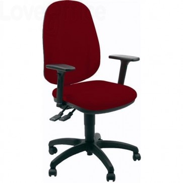 sedia ufficio girevole rossa con tessuto ignifugo