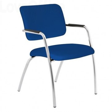 sedia da attesa blu ignifuga modello LITHIUM