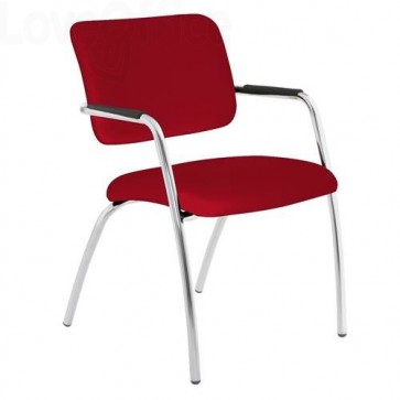 sedia da attesa rossa ignifuga modello LITHIUM