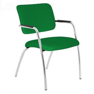 sedia da attesa verde in polipropilene modello LITHIUM