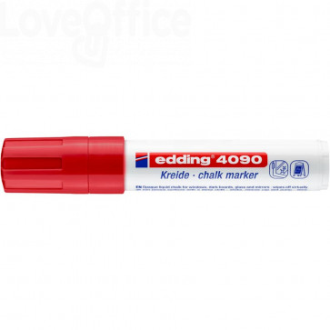 Pennarello a gesso liquido Edding 4090 punta scalpello 4-15 mm Rosso 4-4090002