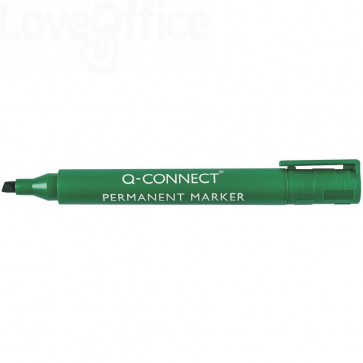 Pennarelli indelebili Q-Connect punta a scalpello Verde (conf.10)
