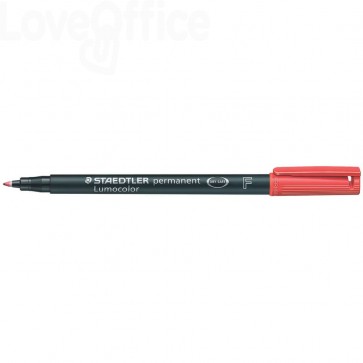 Pennarello indelebile Staedtler Lumocolor® permanent Rosso - F - 0,6 mm - punta sintetica - pen 317
