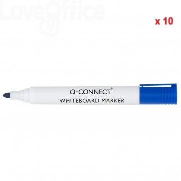 1225 Pennarelli per lavagna Bianca Q-Connect - Blu (conf.10) 4.88 - Penne,  Scrittura e Correzione - LoveOffice®