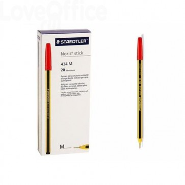 470 Penne a sfera Noris® Stick Staedtler - Rosso - 1 mm (conf.20) 13.04 -  Cancelleria e Penne - LoveOffice®