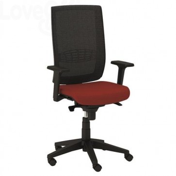 sedia girevole da ufficio ignifuga di colore rosso