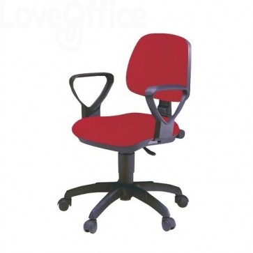 sedia operativa rossa per ufficio