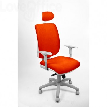 sedia ufficio girevole arancione in polipropilene