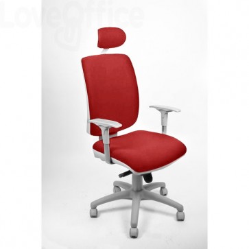 sedia ufficio girevole rossa in polipropilene