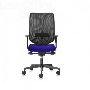sedia ergonomica per ufficio di colore blu in fili di luce