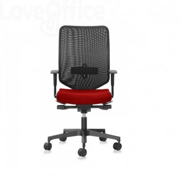 sedia ergonomica da ufficio di colore rosso ignifuga