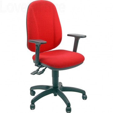 sedia ufficio girevole rosso in polipropilene