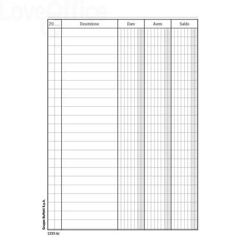 1227 Registro dare-avere-saldo data ufficio 12x17 cm ...