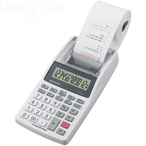 485 Calcolatrice scrivente mobile 12 cifre Sharp EL-1611V 2 colori di  stampa doppia alimentazione grigia - SH-EL1611V 33.60 - Calcolatrici -  LoveOffice®