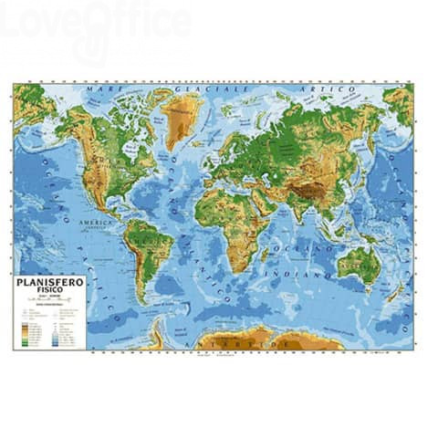 434 Carta geografica plastificata - 100x140 cm CWR planisfero 06997 33.41 -  Cancelleria e Penne - LoveOffice®