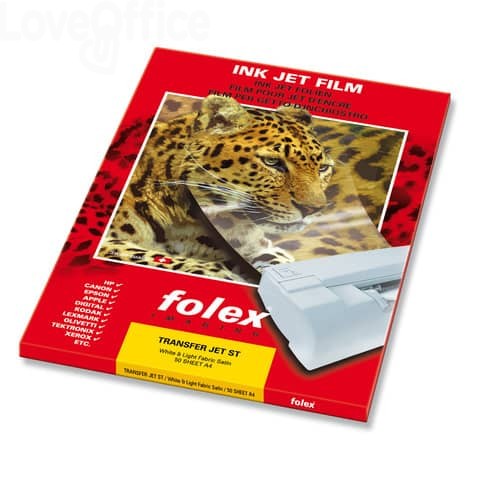 417 Carta speciale patinata per stampanti Ink-jet Folex - A4 - finitura  opaca - Transfer Jet ST (conf.50) 46.73 - Carta Fotografica Inkjet -  LoveOffice®