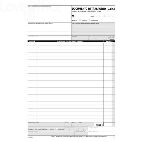 1472 Blocco DDT autoricalcanti flex A4 - 1687CD200 (50x2 ...