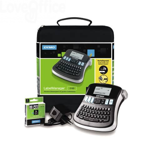 440 Kit case etichettatrice Dymo Label Manager 210D con alimentatore e 1  nastro D1 12mm x 7m Nero e Argento 96.99 - Tecnologia e Informatica -  LoveOffice®