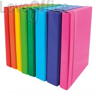 Cartelle portaprogetto con elastico in carta plastificata - Euro-Cart - dorso 5 cm - Azzurro