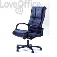 poltrona in pelle nera per ufficio direzionale modello GEMINI UNISIT