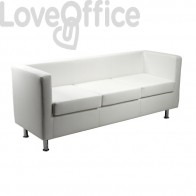 Divanetto attesa 3 posti in similpelle PRAGMA UNISIT - BIANCO - PR3/KQ