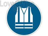 Pittogramma da pavimento "Gilet di sicurezza alta visibilità obbligatorio" Durable azzurro Ø 430 mm - 173506