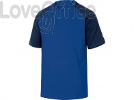 T-Shirt Mach Delta Plus bicolore girocollo manica cotone azzurro-blu - L - GENOABMGT