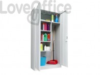 Armadio porta scope KUBO due ante 90x41x181,5 cm grigio PS /90