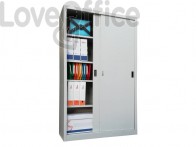 Armadio alto metallico KUBO ante scorrevoli 1 vano/4 ripiani 120x45x200 cm grigio - SA 120