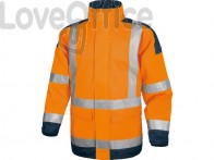 Giacca da lavoro Delta Plus Parka Easy View c/zip imperm. - Cl.3 - 4 tasche - argento arancio fluo-blu XL - EASYVOMXG
