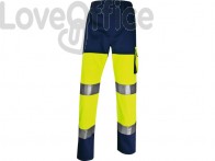 Pantaloni da lavoro DELTA PLUS ad alta visibilità - classe 2 - 5 tasche - argento giallo fluo-blu - XL - PHPA2JMXG