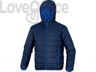 Piumino da lavoro Delta Plus Doon chiusura zip - cappuccio fisso -2 tasche poliammide blu-azzurro - XXL - DOONBMXX
