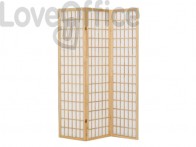 Paravento a 3 ante Serena Group in legno e carta di riso faggio NY1002-3