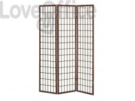 Paravento a 3 ante Serena Group in legno e carta di riso noce NY1003-3