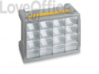 Cassettiera sovrapponibile ad incastro TERRY Poker 16 grigio/trasparente 1002305