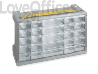 Cassettiera sovrapponibile ad incastro TERRY Poker 25 grigio/trasparente 1002258