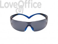 Occhiali di protezione 3M SecureFit™ 400 montatura Scotchgard™ anti nebbia - lenti grigie blu/grigio - SF402SGAF-BLU