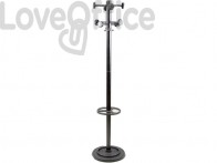 Appendiabiti da terra Unisit Totem con portaombrelli nero APUTO/N