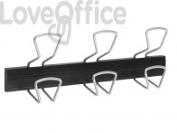 Appendiabiti da parete Alba in metallo e plastica colore nero 3 ganci - PMPRO3M