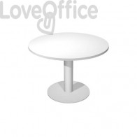 Tavolo riunione con gamba metallo Artexport Flex Ø 120 cm bianco/grigio PR12+BASE50-3